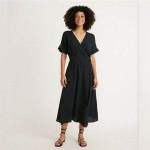 Marine Layer Women's Valencia Wrap Dress In Black Size Small